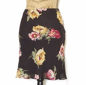 RALPH Ralph Lauren black floral print skirt sz.6